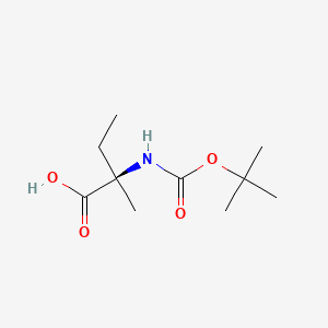 (R)-2-((tert-Butoxycarbonyl)amino)-2-methylbutanoic acid chemical structure (CAS 123254-58-0)