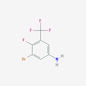 3-Bromo-4-fluoro-5-(trifluoromethyl)aniline chemical structure (CAS 1233026-11-3)