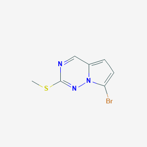 7-Bromo-2-(methylthio)pyrrolo[2,1-f][1,2,4]triazine chemical structure (CAS 1233094-95-5)