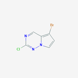 5-Bromo-2-chloropyrrolo[2,1-f][1,2,4]triazine chemical structure (CAS 1233143-59-3)