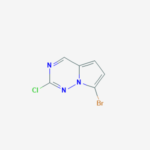 7-Bromo-2-chloropyrrolo[2,1-f][1,2,4]triazine chemical structure (CAS 1233186-50-9)