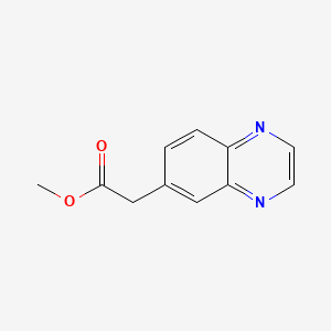 Methyl 2-(quinoxalin-6-yl)acetate chemical structure (CAS 1233318-23-4)
