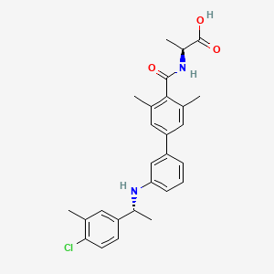 (3'-(((R)-1-(4-Chloro-3-methylphenyl)ethyl)amino)-3,5-dimethyl-[1,1'-biphenyl]-4-carbonyl)-L-alanine chemical structure (CAS 1233332-14-3)