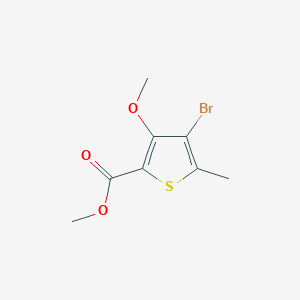 Methyl 4-bromo-3-methoxy-5-methylthiophene-2-carboxylate chemical structure (CAS 123342-03-0)