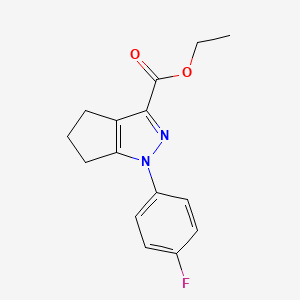 Ethyl 1-(4-fluorophenyl)-1,4,5,6-tetrahydrocyclopenta[c]pyrazole-3-carboxylate chemical structure (CAS 123345-71-1)
