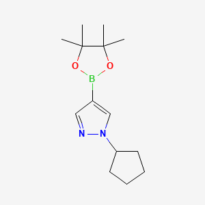 1-Cyclopentyl-4-(4,4,5,5-tetramethyl-1,3,2-dioxaborolan-2-yl)-1H-pyrazole chemical structure (CAS 1233526-60-7)