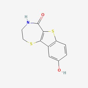 9-Hydroxy-3,4-dihydrobenzo[4,5]thieno[2,3-f][1,4]thiazepin-5(2H)-one chemical structure (CAS 1233533-04-4)
