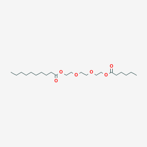 2-(2-(2-(Hexanoyloxy)ethoxy)ethoxy)ethyl decanoate chemical structure (CAS 123369-03-9)