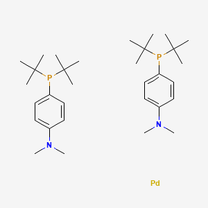 Bis[di-tert-butyl(4-dimethylaminophenyl)phosphine]palladium(0) chemical structure (CAS 1233717-68-4)