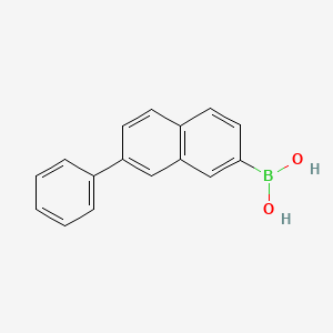 (7-Phenylnaphthalen-2-yl)boronic acid chemical structure (CAS 1233762-59-8)