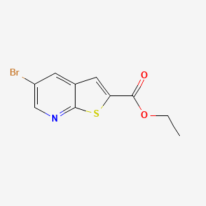 Ethyl 5-bromothieno[2,3-b]pyridine-2-carboxylate chemical structure (CAS 1234615-97-4)