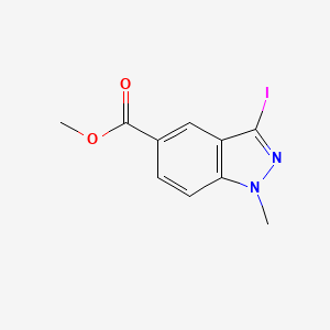 Methyl 3-iodo-1-methyl-1H-indazole-5-carboxylate chemical structure (CAS 1234616-44-4)