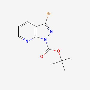 tert-Butyl 3-bromo-1H-pyrazolo[3,4-b]pyridine-1-carboxylate chemical structure (CAS 1234616-46-6)