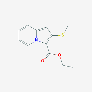 Ethyl 2-(methylthio)indolizine-3-carboxylate chemical structure (CAS 123471-45-4)