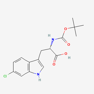 (S)-2-((tert-Butoxycarbonyl)amino)-3-(6-chloro-1H-indol-3-yl)propanoic acid chemical structure (CAS 1234875-52-5)