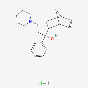 1-(Bicyclo[2.2.1]hept-5-en-2-yl)-1-phenyl-3-(piperidin-1-yl)propan-1-ol hydrochloride chemical structure (CAS 1235-82-1)