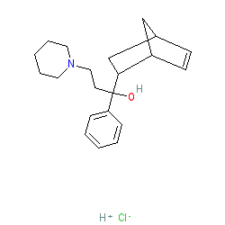 1-(Bicyclo[2.2.1]hept-5-en-2-yl)-1-phenyl-3-(piperidin-1-yl)propan-1-ol hydrochloride chemical structure (CAS 1235-82-1)