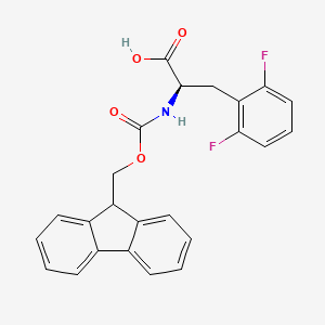 (R)-2-((((9H-Fluoren-9-yl)methoxy)carbonyl)amino)-3-(2,6-difluorophenyl)propanoic acid chemical structure (CAS 1235020-13-9)