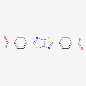 4,4'-(Thiazolo[5,4-d]thiazole-2,5-diyl)dibenzaldehyde chemical structure (CAS 1235020-92-4)