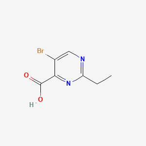 5-Bromo-2-ethylpyrimidine-4-carboxylic acid chemical structure (CAS 1235450-86-8)