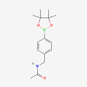 N-{[4-(4,4,5,5-tetramethyl-1,3,2-dioxaborolan-2-yl)phenyl]methyl}acetamide chemical structure (CAS 1235450-93-7)