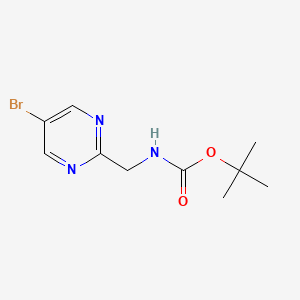 tert-Butyl ((5-bromopyrimidin-2-yl)methyl)carbamate chemical structure (CAS 1235451-38-3)