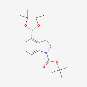 tert-Butyl 4-(4,4,5,5-tetramethyl-1,3,2-dioxaborolan-2-yl)indoline-1-carboxylate chemical structure (CAS 1235451-62-3)
