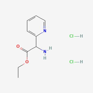 Ethyl 2-Amino-2-(2-pyridinyl)acetate Dihydrochloride chemical structure (CAS 1236254-79-7)