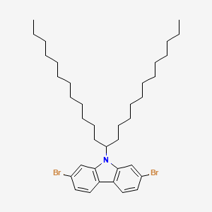 2,7-Dibromo-9-(pentacosan-13-yl)-9H-carbazole chemical structure (CAS 1236312-98-3)
