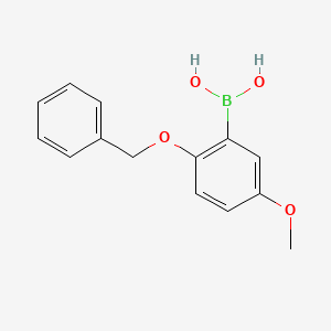 (2-(Benzyloxy)-5-methoxyphenyl)boronic acid chemical structure (CAS 1236768-61-8)