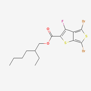 2-Ethylhexyl 4,6-dibromo-3-fluorothieno[3,4-b]thiophene-2-carboxylate chemical structure (CAS 1237479-38-7)