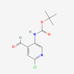 tert-Butyl (6-chloro-4-formylpyridin-3-yl)carbamate chemical structure (CAS 1238324-67-8)