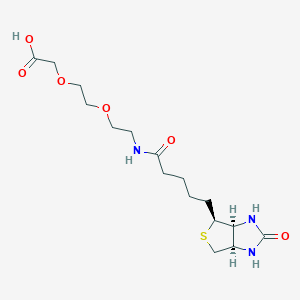 2-(2-(2-(5-((3aS,4S,6aR)-2-Oxohexahydro-1H-thieno[3,4-d]imidazol-4-yl)pentanamido)ethoxy)ethoxy)acetic acid chemical structure (CAS 1238575-77-3)