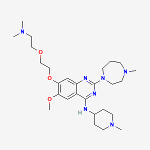 7-(2-(2-(Dimethylamino)ethoxy)ethoxy)-6-methoxy-2-(4-methyl-1,4-diazepan-1-yl)-N-(1-methylpiperidin-4-yl)quinazolin-4-amine chemical structure (CAS 1238673-32-9)