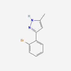 3-(2-Bromophenyl)-5-methyl-1H-pyrazole chemical structure (CAS 1238945-94-2)