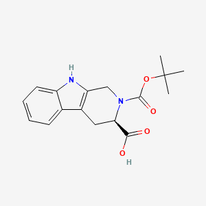 (R)-2-(tert-Butoxycarbonyl)-2,3,4,9-tetrahydro-1H-pyrido[3,4-b]indole-3-carboxylic acid chemical structure (CAS 123910-26-9)