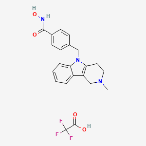 N-Hydroxy-4-((2-methyl-3,4-dihydro-1H-pyrido[4,3-b]indol-5(2H)-yl)methyl)benzamide 2,2,2-trifluoroacetate chemical structure (CAS 1239262-52-2)