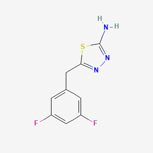 5-(3,5-Difluorobenzyl)-1,3,4-thiadiazol-2-amine chemical structure (CAS 1239311-42-2)