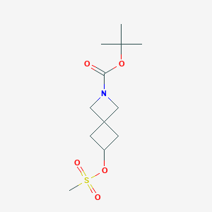 tert-Butyl 6-((methylsulfonyl)oxy)-2-azaspiro[3.3]heptane-2-carboxylate chemical structure (CAS 1239320-11-6)