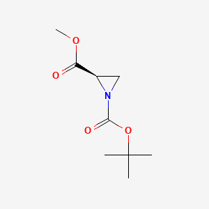 (R)-1-tert-Butyl 2-methyl aziridine-1,2-dicarboxylate chemical structure (CAS 1239355-46-4)