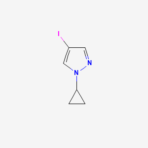 1-Cyclopropyl-4-iodo-1H-pyrazole chemical structure (CAS 1239363-40-6)