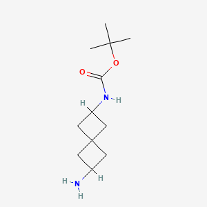tert-Butyl (6-aminospiro[3.3]heptan-2-yl)carbamate chemical structure (CAS 1239589-52-6)