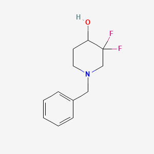 1-Benzyl-3,3-difluoropiperidin-4-ol chemical structure (CAS 1239596-53-2)