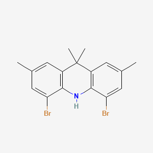 4,5-Dibromo-2,7,9,9-tetramethyl-9,10-dihydroacridine chemical structure (CAS 1240314-97-9)