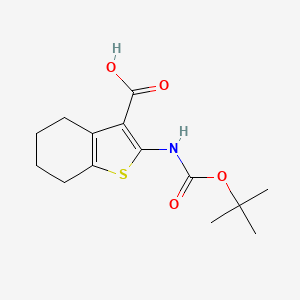 2-((tert-Butoxycarbonyl)amino)-4,5,6,7-tetrahydrobenzo[b]thiophene-3-carboxylic acid chemical structure (CAS 1240361-06-1)