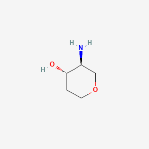 (3S,4S)-3-Aminotetrahydro-2H-pyran-4-ol chemical structure (CAS 1240390-32-2)