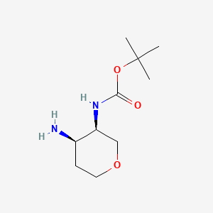 tert-Butyl ((3R,4R)-4-aminotetrahydro-2H-pyran-3-yl)carbamate chemical structure (CAS 1240390-36-6)