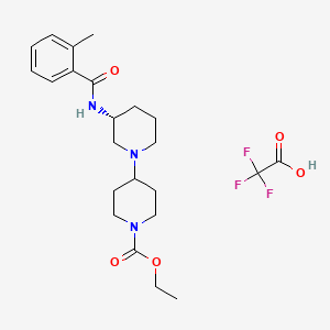 Ethyl (R)-3-(2-methylbenzamido)-[1,4'-bipiperidine]-1'-carboxylate 2,2,2-trifluoroacetate chemical structure (CAS 1240514-89-9)