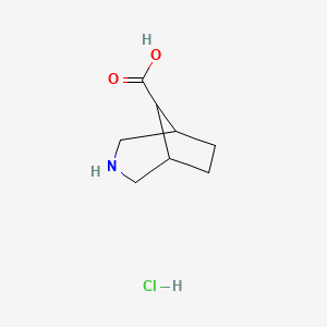 3-Azabicyclo[3.2.1]octane-8-carboxylic acid hydrochloride chemical structure (CAS 1240526-59-3)
