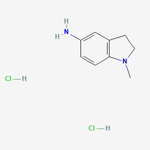 1-Methylindolin-5-amine dihydrochloride chemical structure (CAS 1240527-25-6)